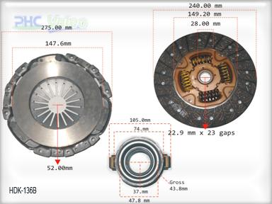 KIT EMBRAGUE HYUNDAI STAREX H100 2476 / 2.8 DIESEL